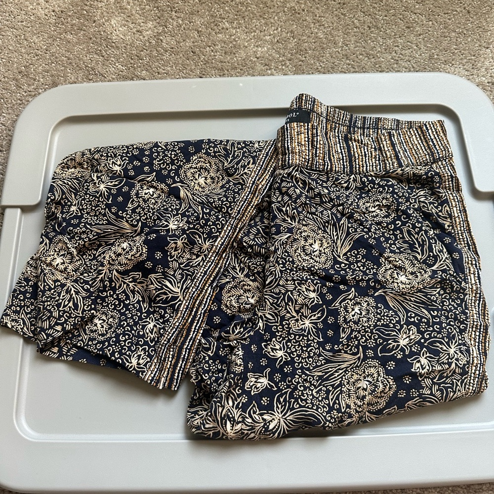Liverpool Navy and Cream Patterned Pants